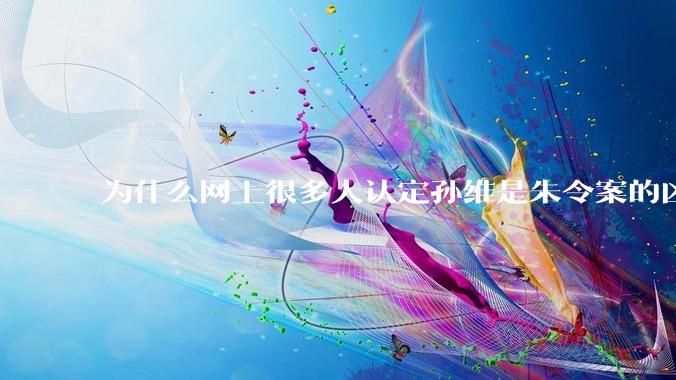 为什么网上很多人认定孙维是朱令案的凶手？